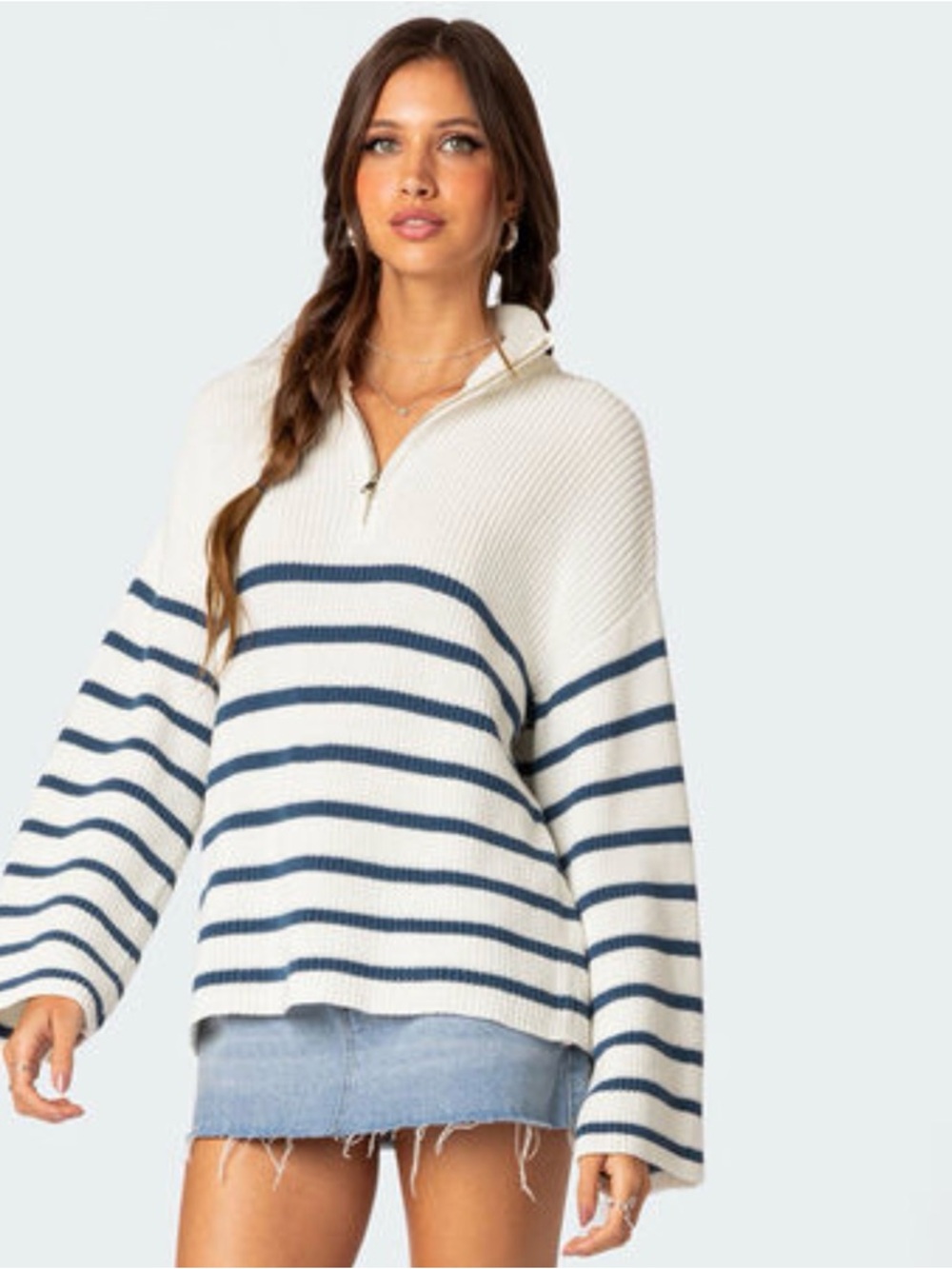 NWT Edikted Oversized Quarter Zip Sweater
